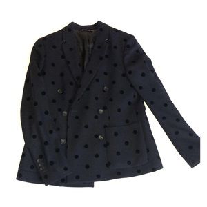 Paul Smith Navy and Black wool polka dot blazer